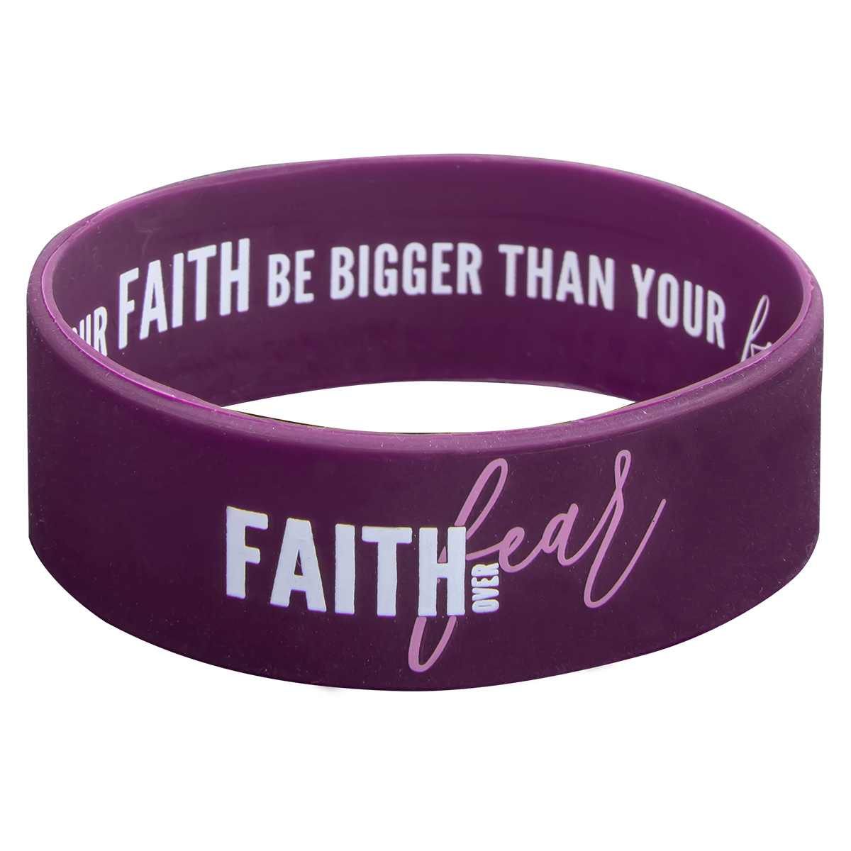 Faith Over Fear Purple Silicone Wristband - Good Craft